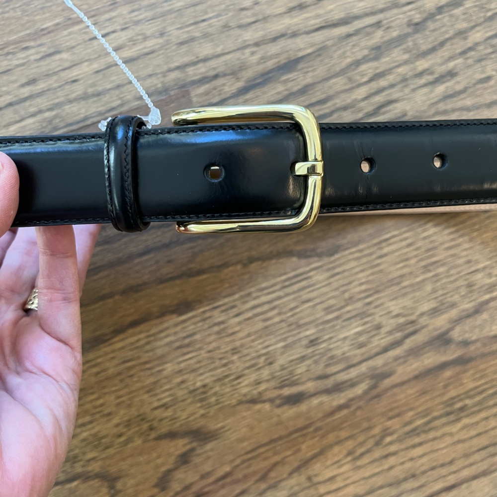 New Blk Leather Men's Belt SZ 43 Work Business Professional Formal Suit Classic